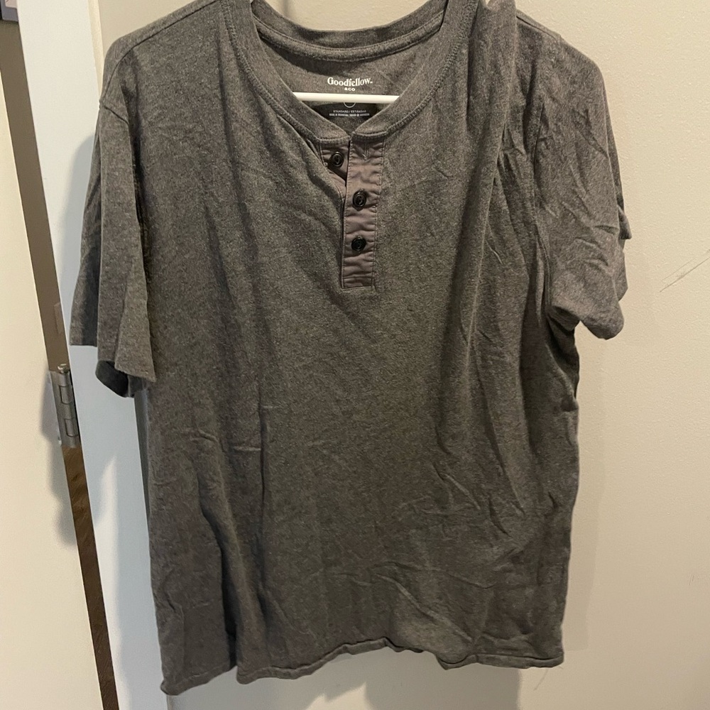 Bundle of 2 Henleys. Goodfellow & Co Men's Charcoal Henley Tee. Sonoma Men’s Red